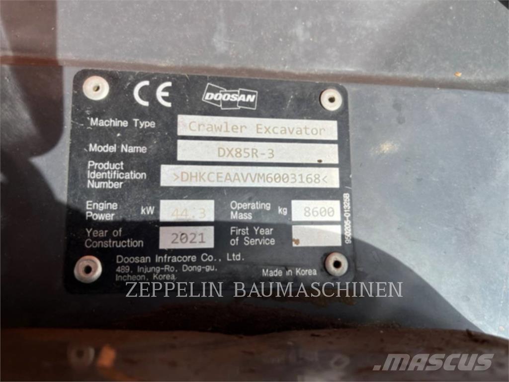 Doosan DX85R-3 Koparki gąsienicowe