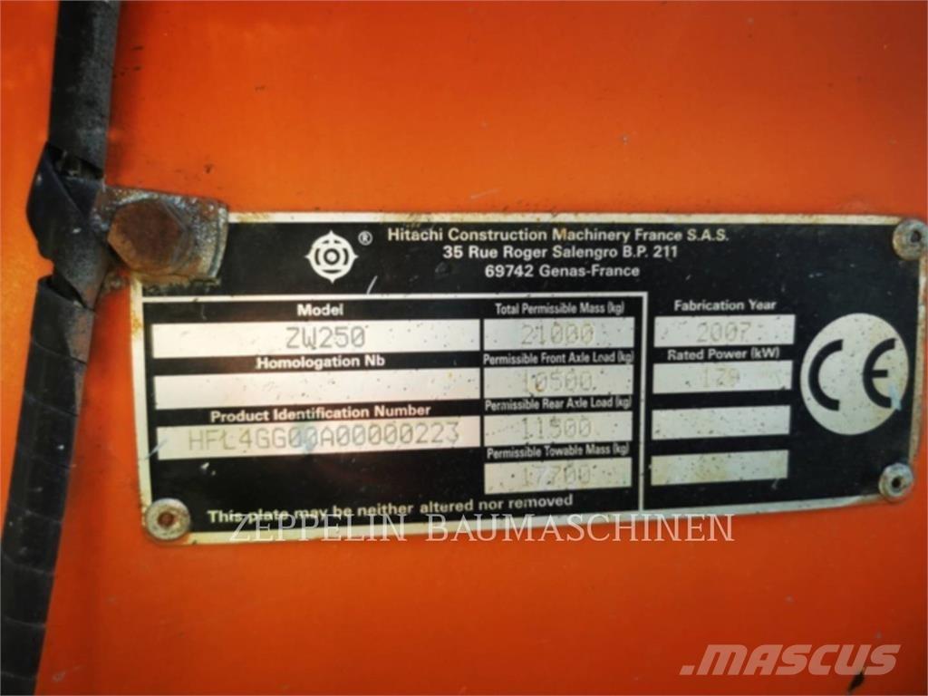 Hitachi ZW250 Ładowarki kołowe