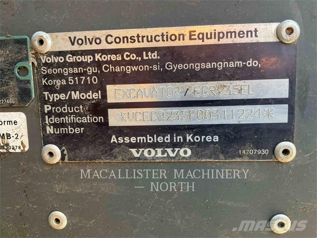 Volvo ECR235EL Koparki gąsienicowe