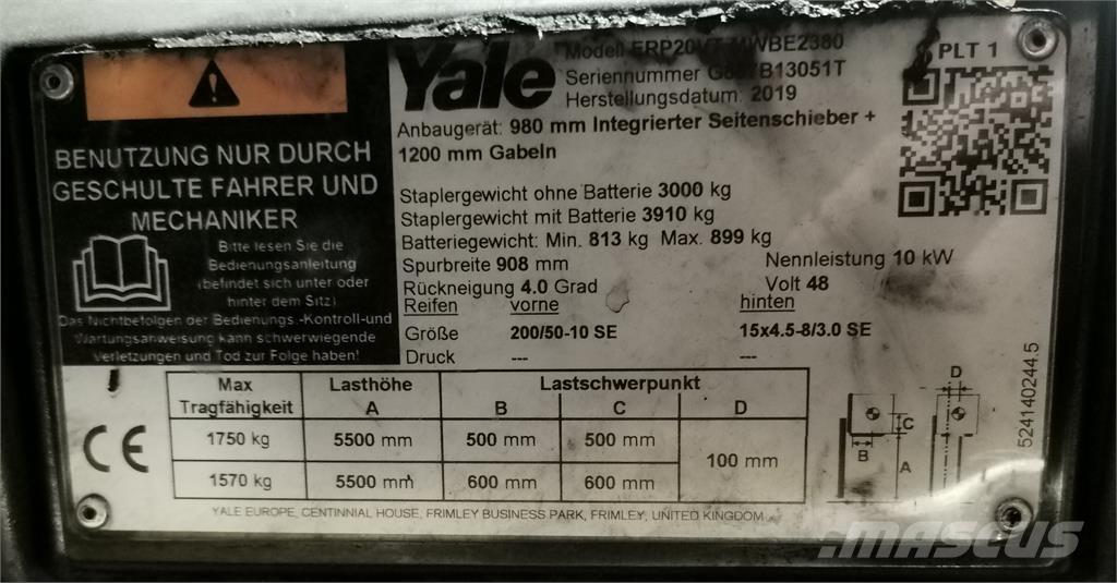 Yale ERP20VT MWB Wózki elektryczne