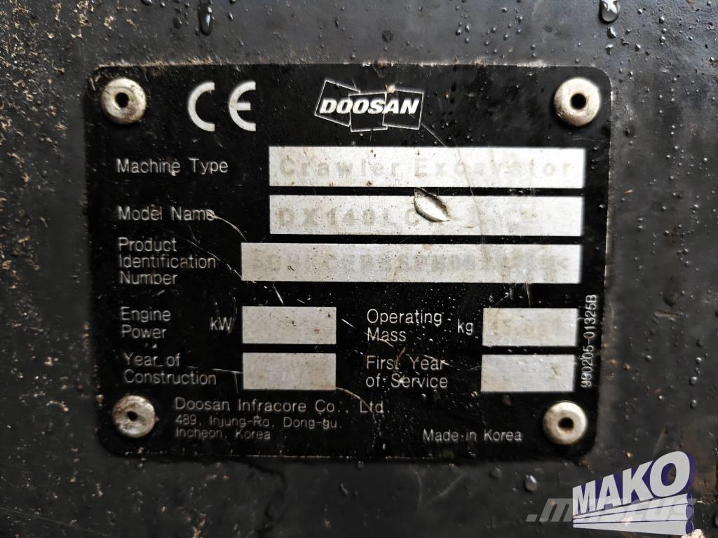 Doosan DX 140 LCR Koparki gąsienicowe
