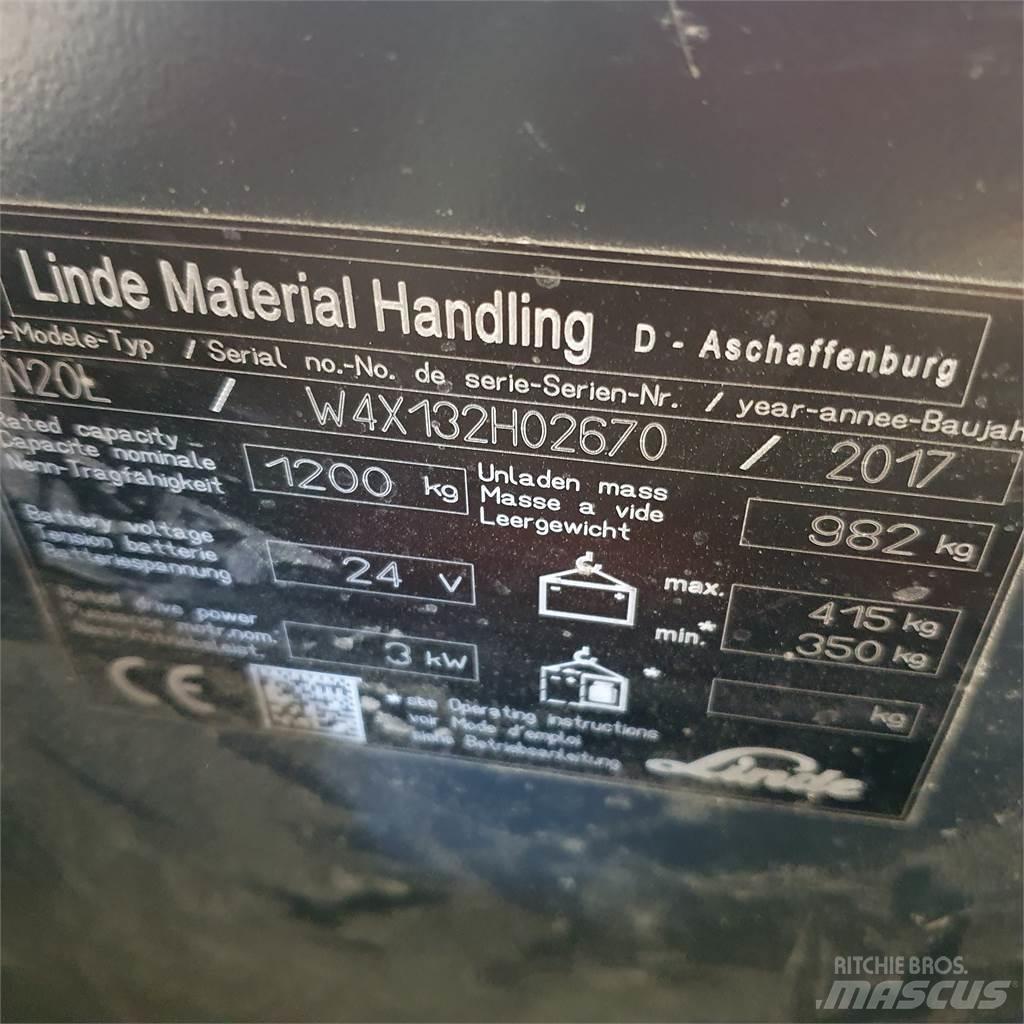 Linde N20L kurz Wózki wózki kompletacyjne średnio wysoko unoszące
