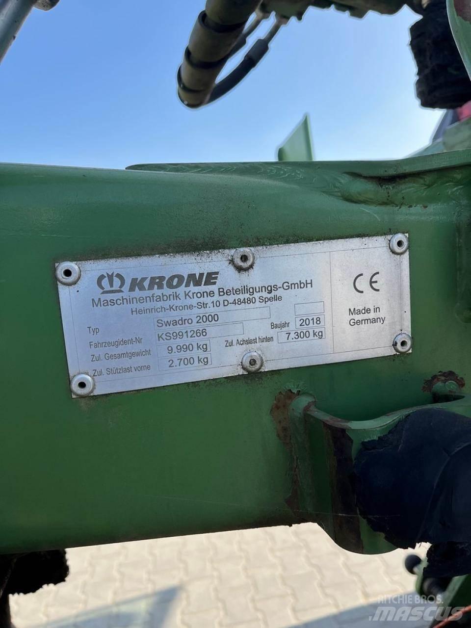 Krone Swadro 2000 Ciągnikowe żniwiarki pokosowe