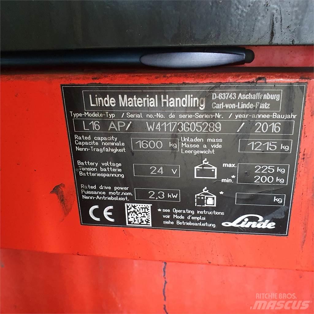 Linde L16AP Wózki widłowe unoszące z dyszlem
