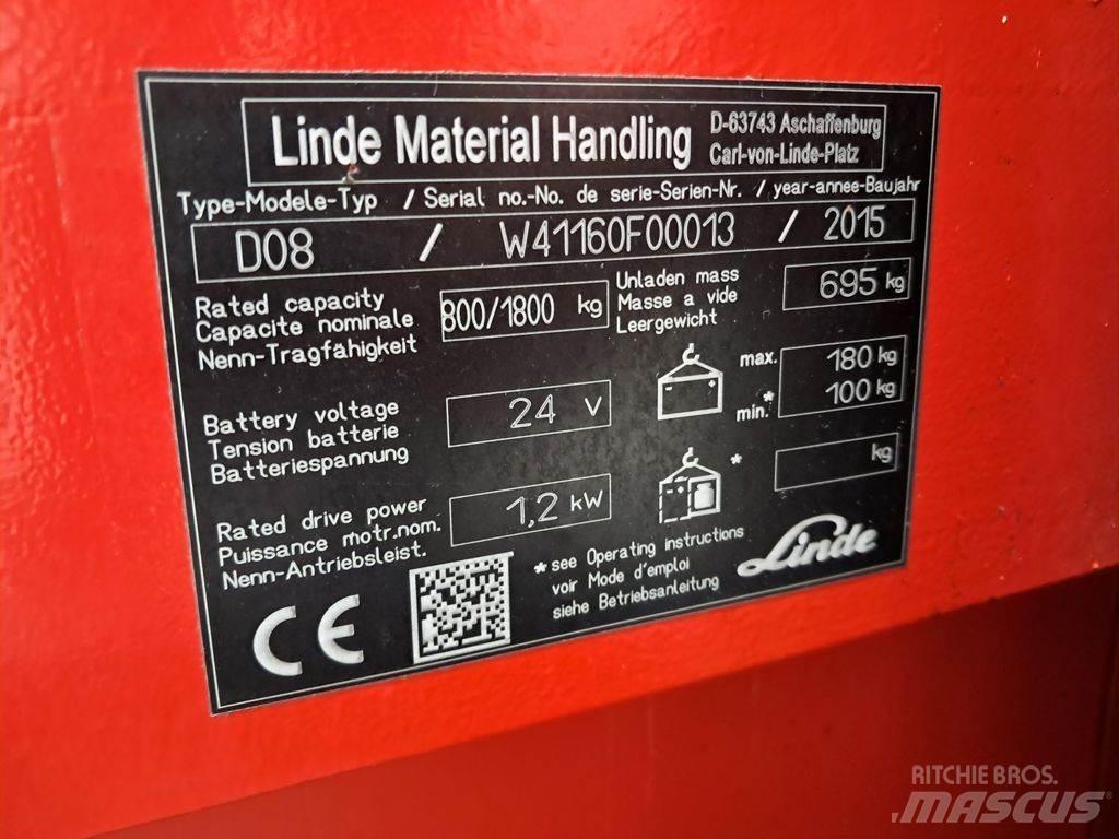 Linde D08 Wózki widłowe unoszące z dyszlem