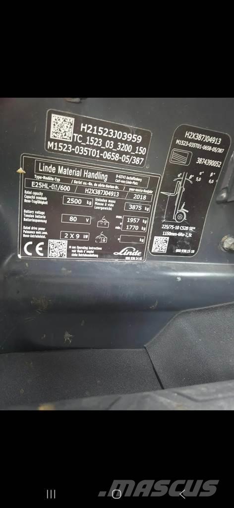Linde h 25 Wózki elektryczne