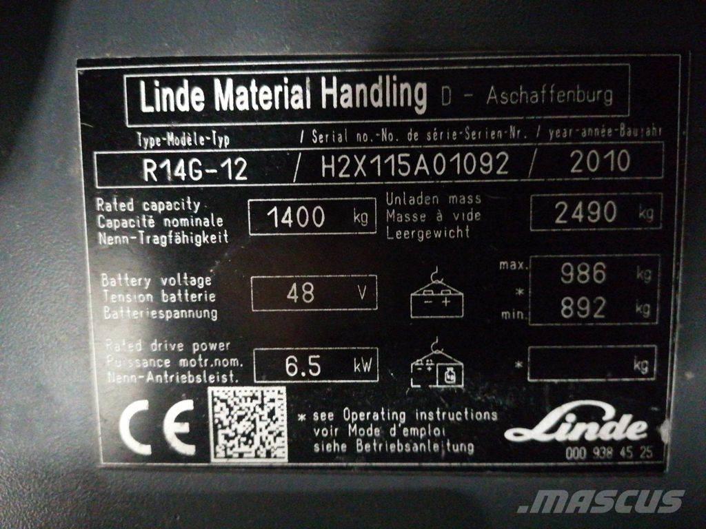 Linde R14G-12 Wózki widłowe wysokiego składowania