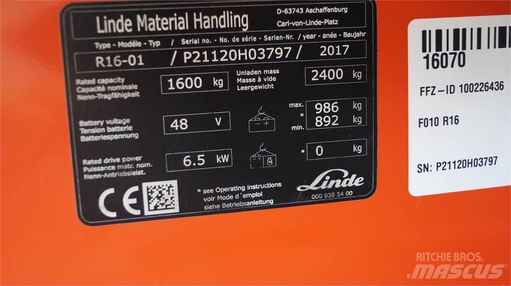 Linde R16 Wózki widłowe wysokiego składowania