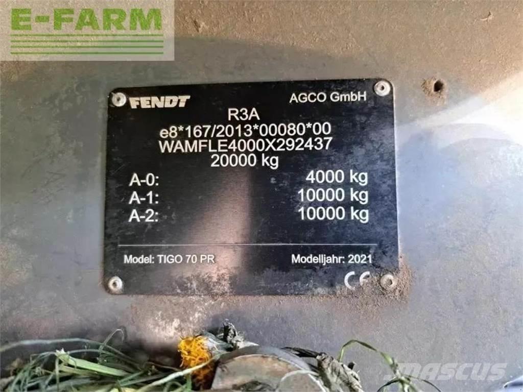 Fendt tigo 70 pr Inne naczepy
