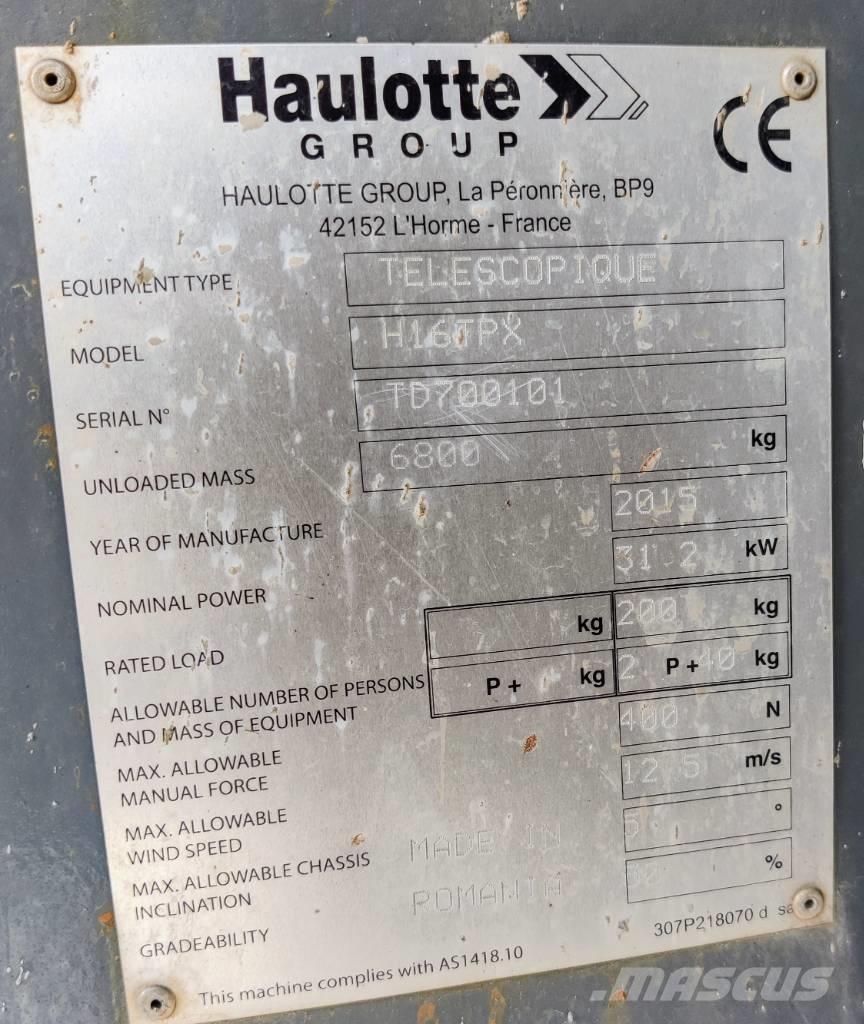 Haulotte H 16 TPX Podnośniki teleskopowe
