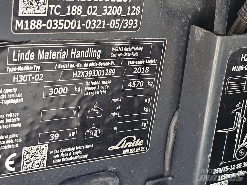 Linde H30T-02 Wózki LPG