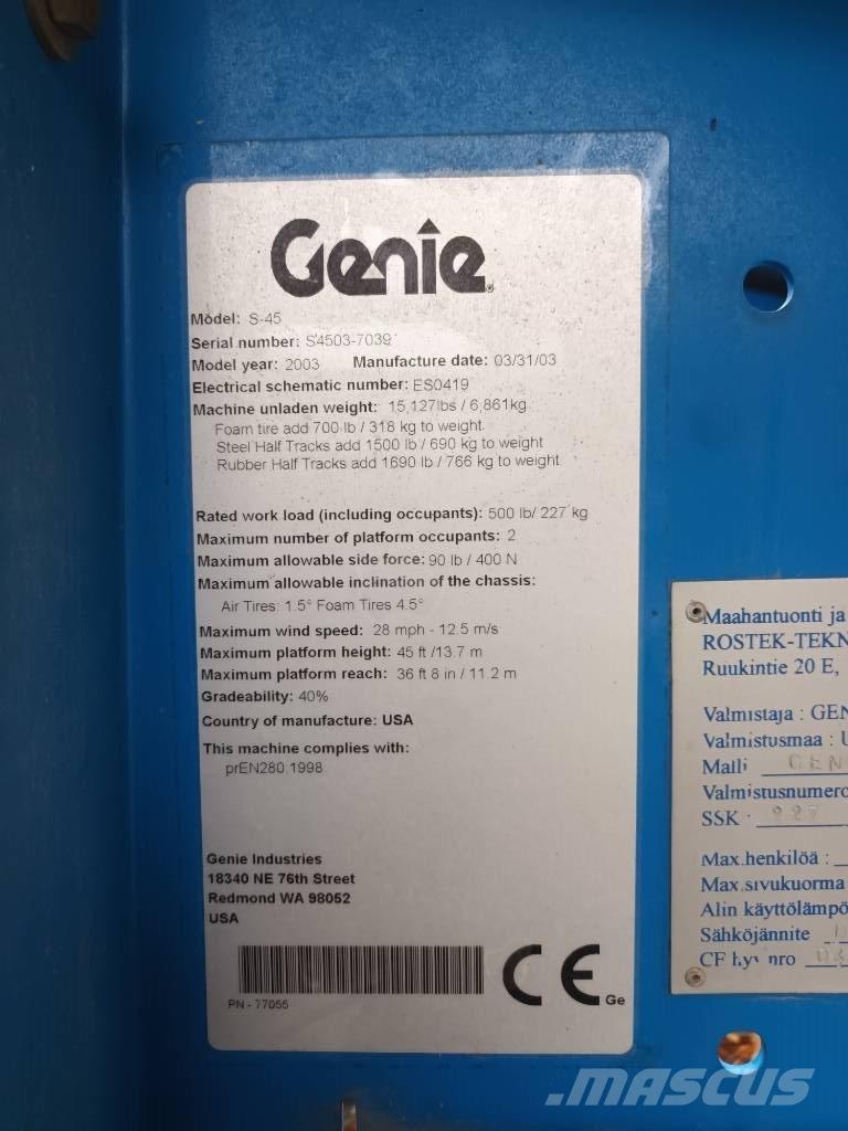 Genie S 45 RT Podnośniki teleskopowe