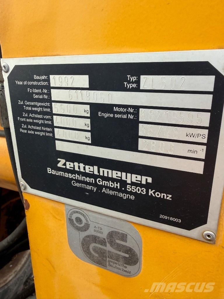 Zettelmeyer ZL 502 Ładowarki kołowe