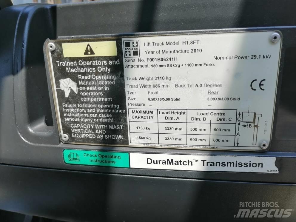 Hyster H 1.8 FT Wózki Diesla