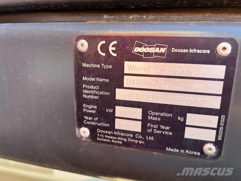 Doosan DX160W-5 Koparki kołowe