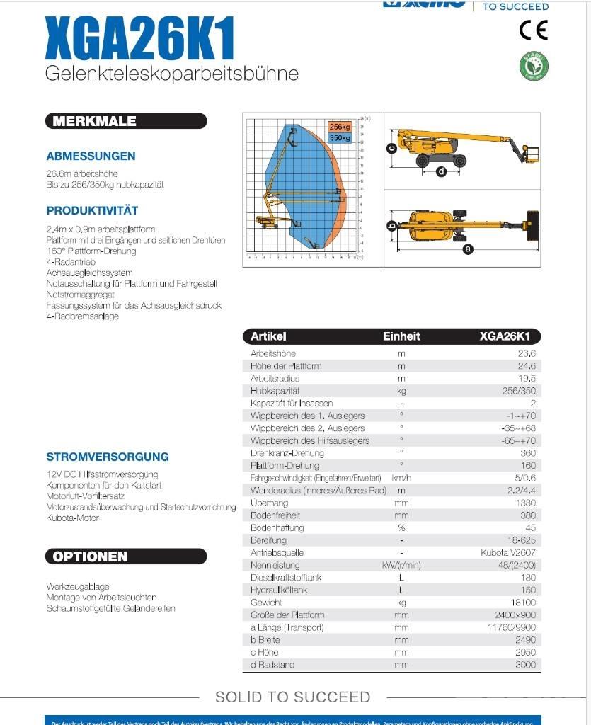 XCMG XGA26K1 Podnośniki przegubowe