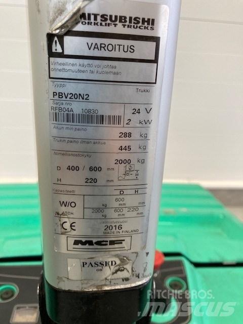 Mitsubishi PBV20N2 Wózki widłowe unoszące z platformą dla operatora