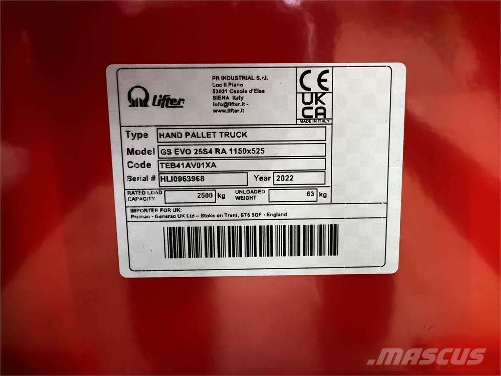 Pramac GS EVO 25 Wózki paletowe ręczne