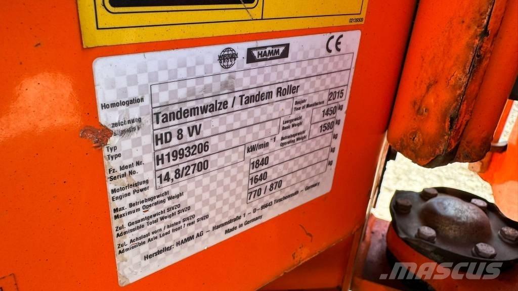 Hamm HD 8 VV Walce dwubębnowe