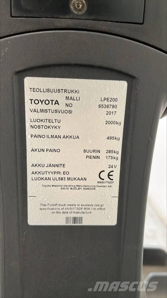 Toyota BT LPE 200 Wózki widłowe unoszące z platformą dla operatora