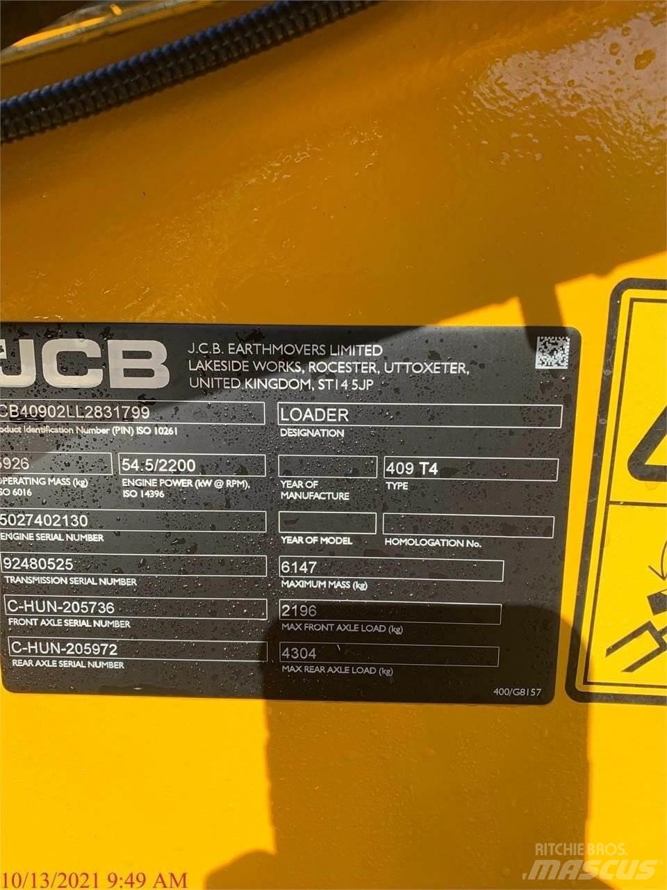 JCB 409 Ładowarki kołowe