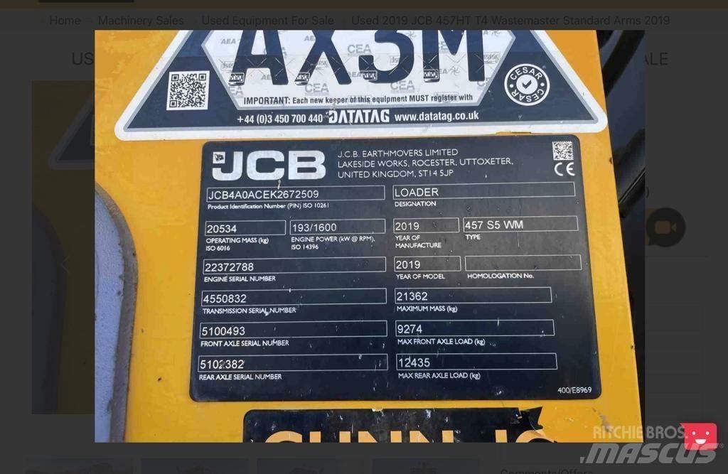 JCB 457 Ładowarki kołowe