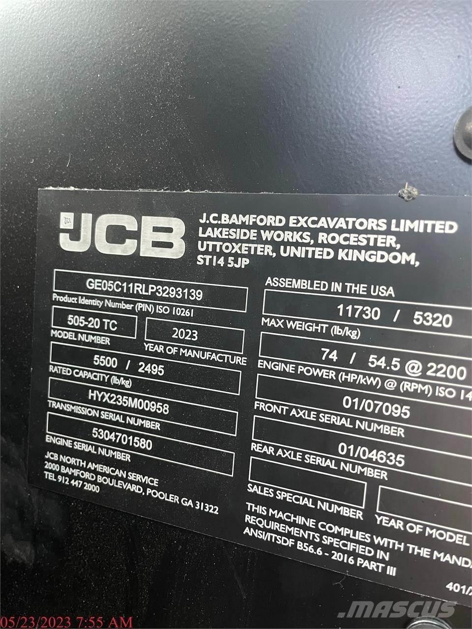 JCB 505-20TC Ładowarki teleskopowe