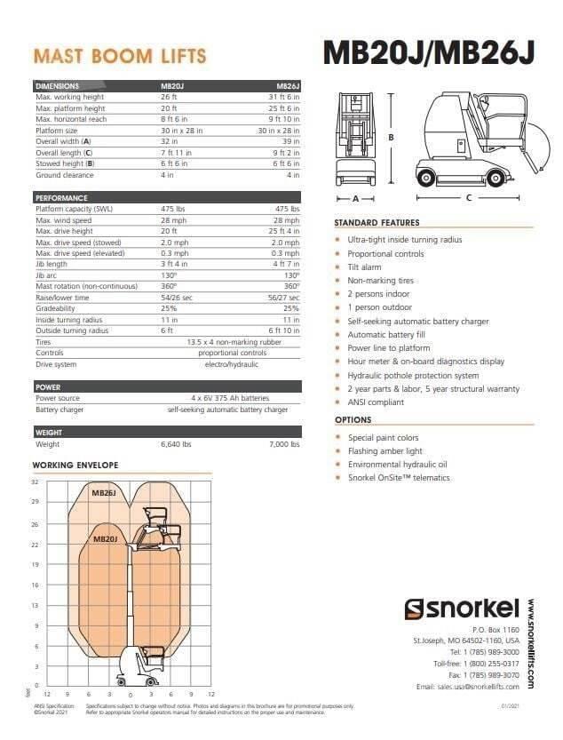 Snorkel MB26J Podnośniki masztowe