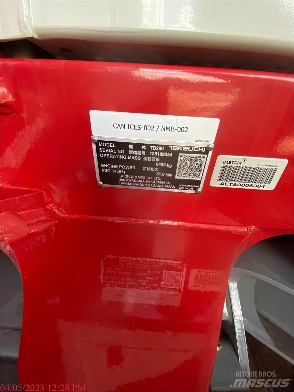 Takeuchi TB290 Koparki gąsienicowe