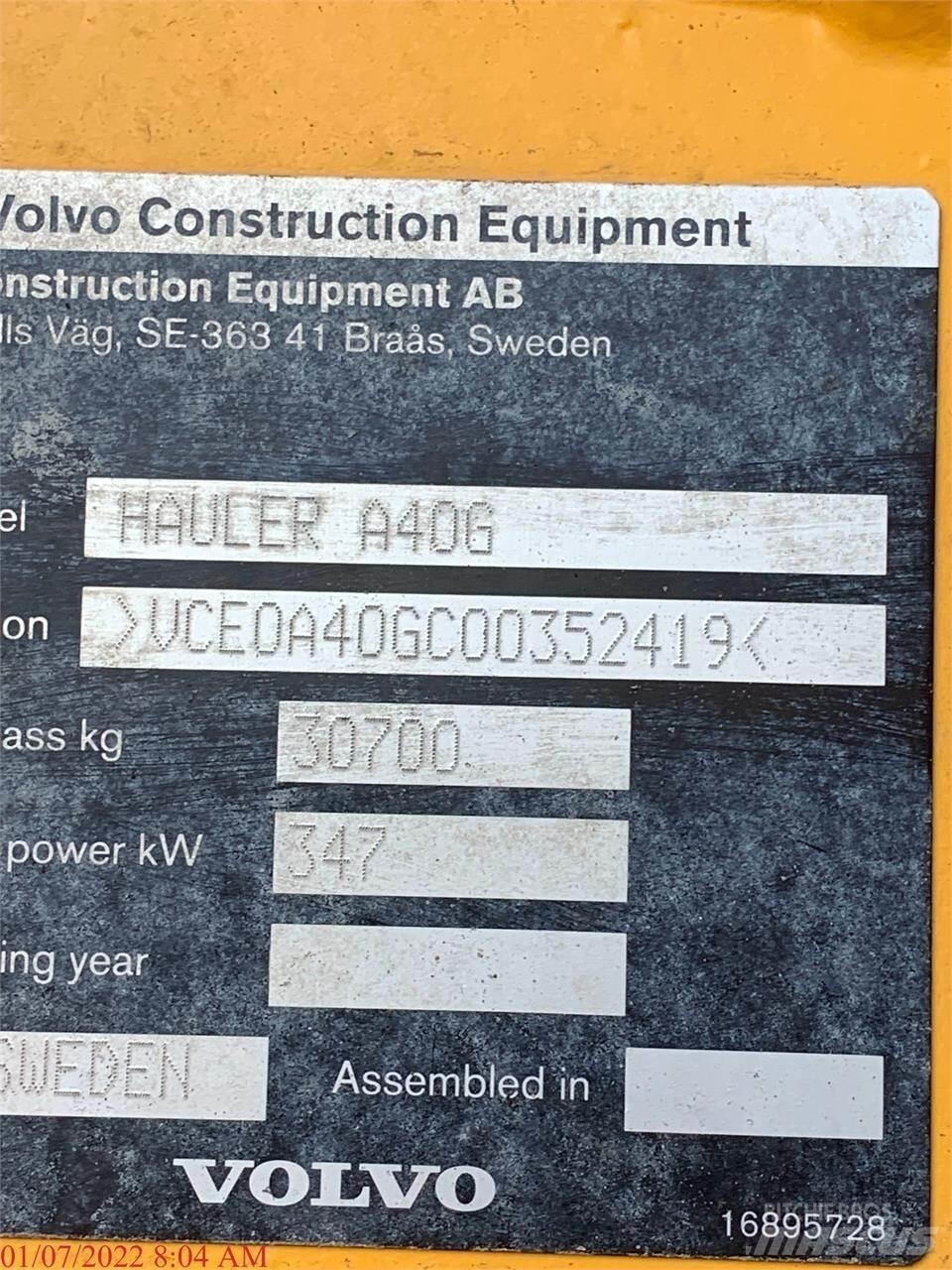 Volvo A40G Wozidła przegubowe