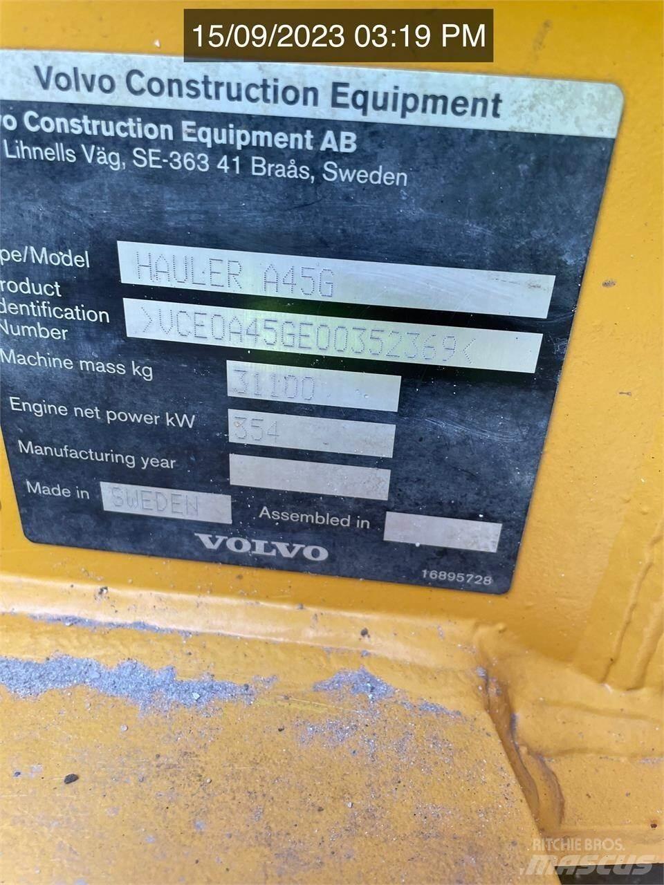 Volvo A45G Wozidła przegubowe