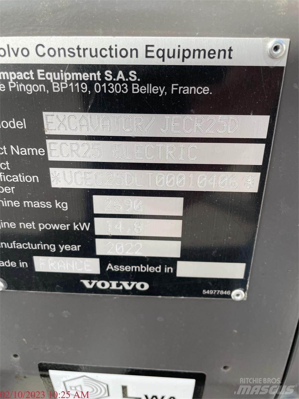 Volvo ECR25D Minikoparki