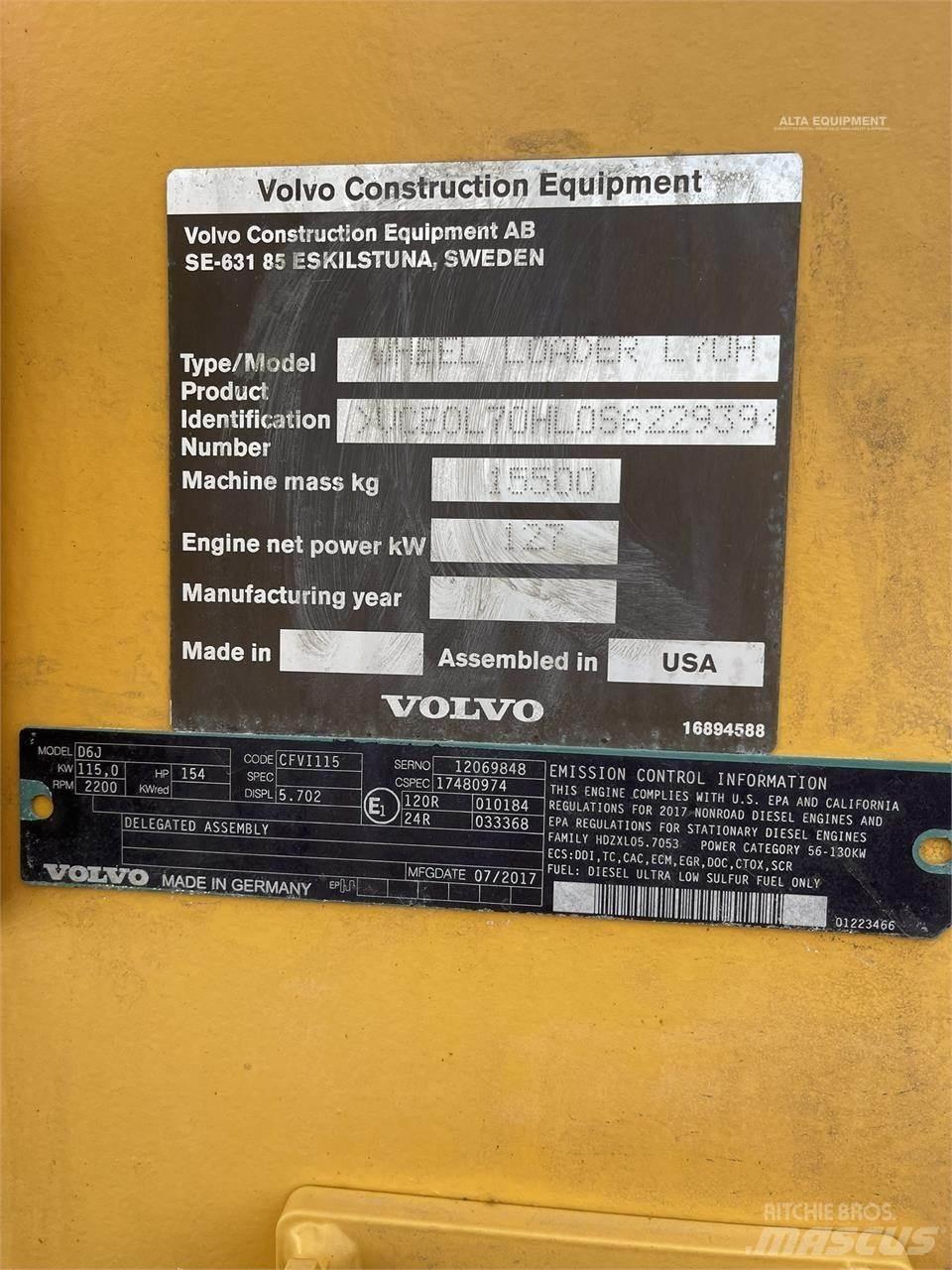 Volvo L70H Ładowarki kołowe
