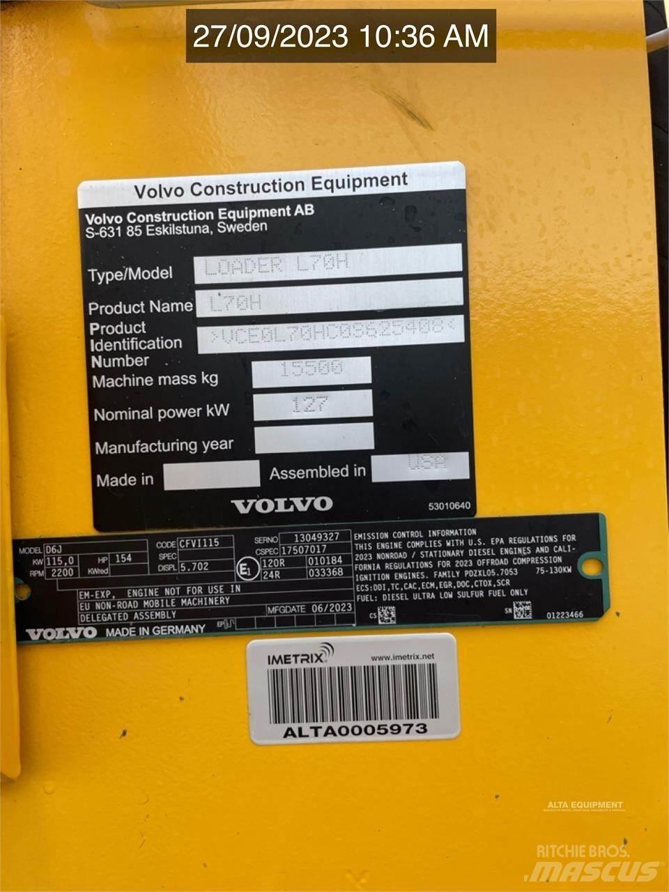 Volvo L70H Ładowarki kołowe