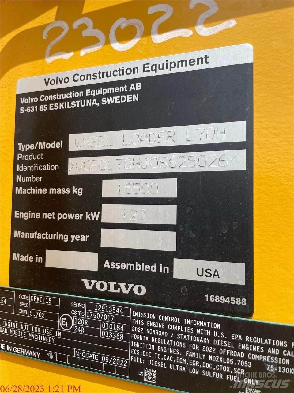 Volvo L70H Ładowarki kołowe