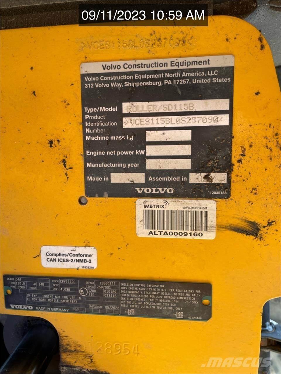 Volvo SD115B Walce dwubębnowe