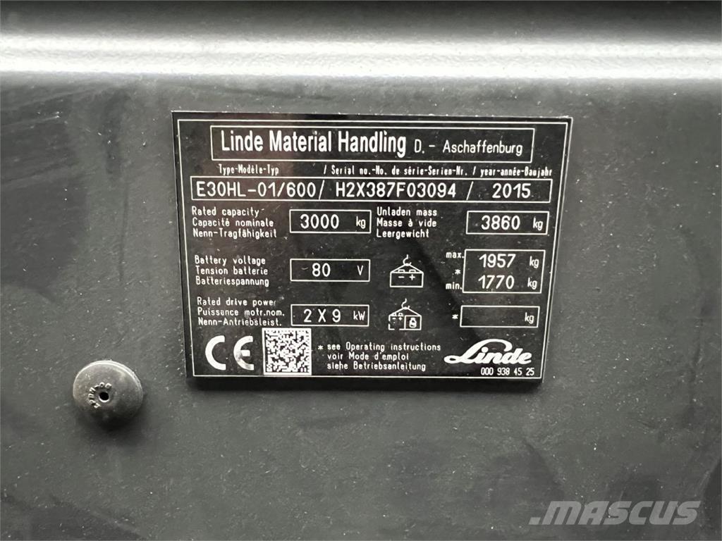 Linde E30/600HL Wózki elektryczne