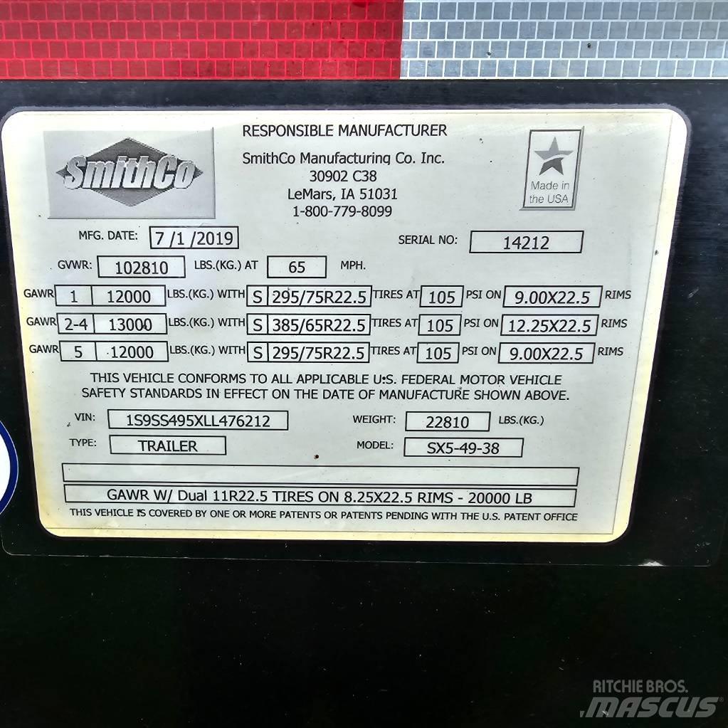 SmithCo SX5-49-38 Przyczepy wywrotki
