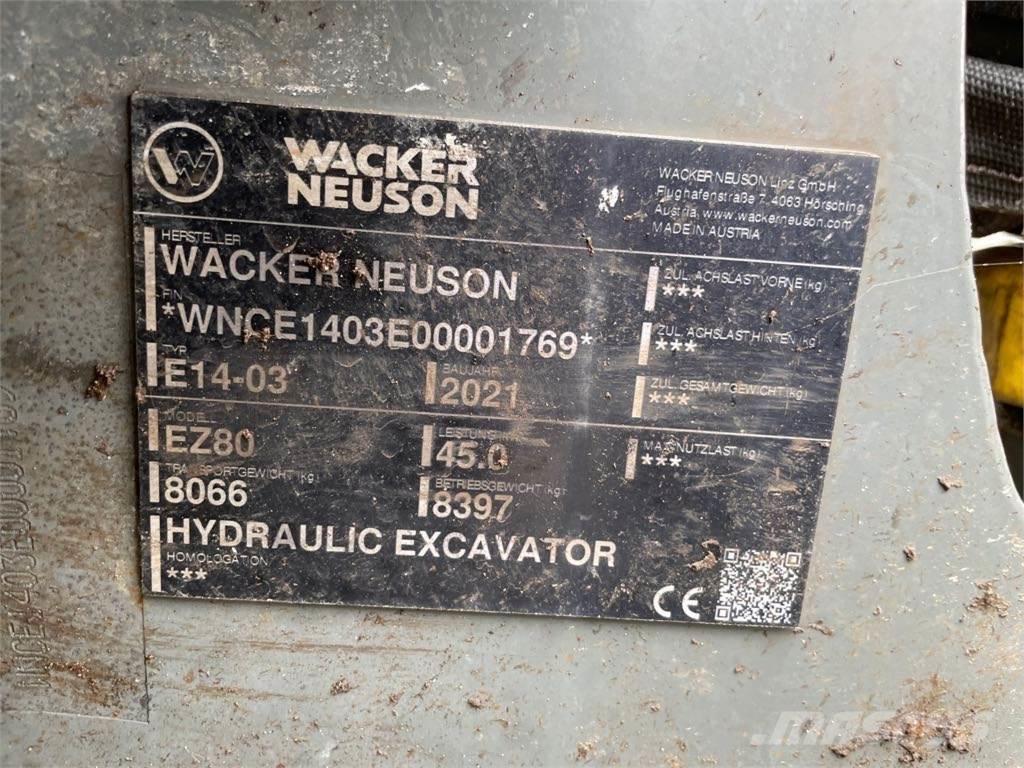 Wacker Neuson EZ80 Koparki gąsienicowe