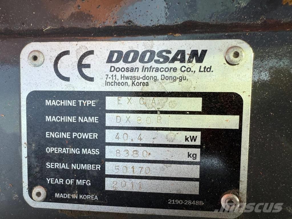 Doosan DX 80 R Midikoparki  7t - 12t