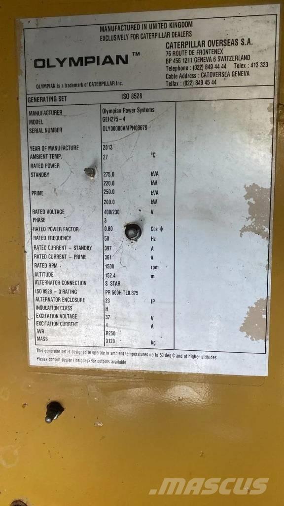 CAT GEH275-4 Agregaty prądotwórcze Diesla