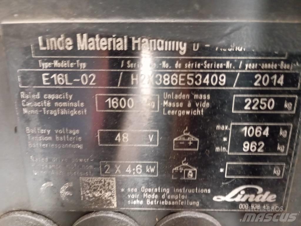 Linde E 16 Wózki elektryczne