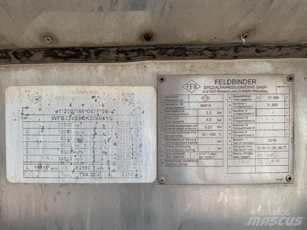 Feldbinder TSA 32.3 Przyczepy cysterny