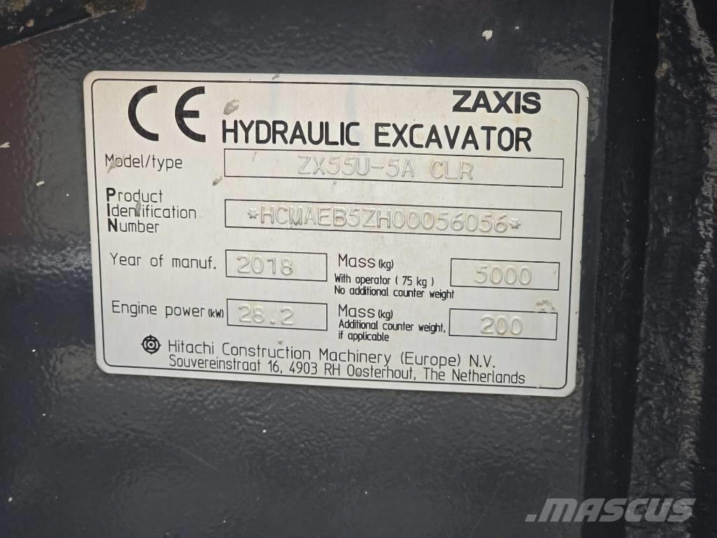 Hitachi ZX55U-5A CLR Minikoparki
