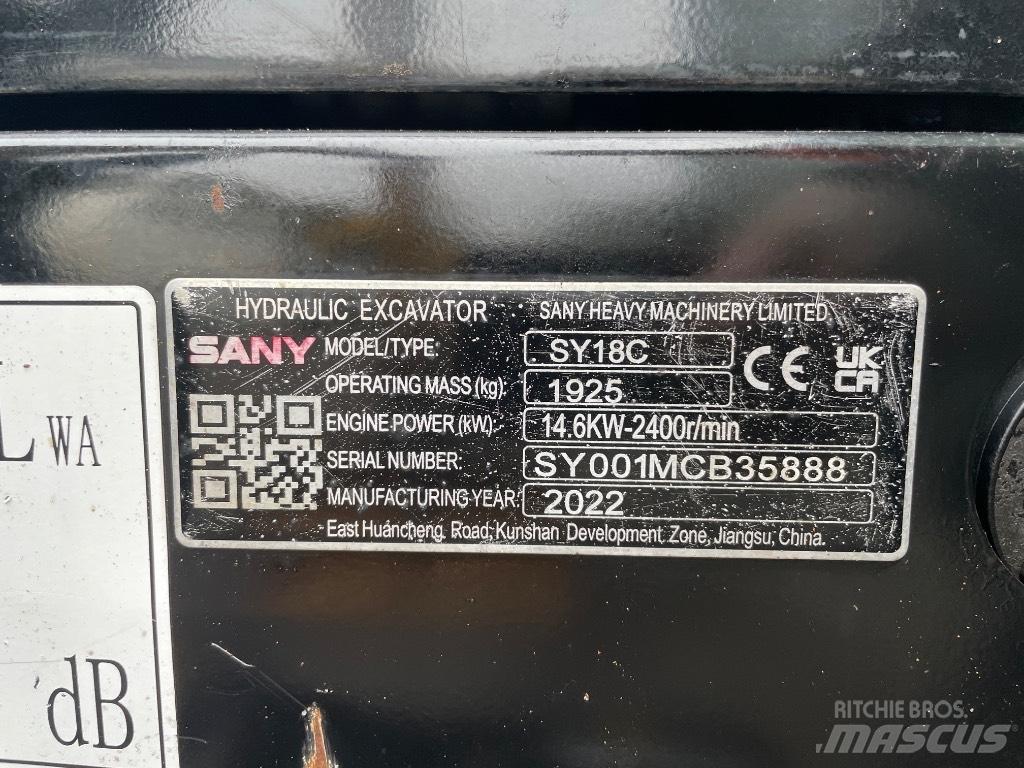 Sany SY 18 C Minikoparki