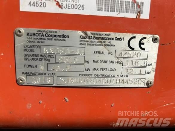 Kubota KX080 - 4 Maszyny budowlane - Inne