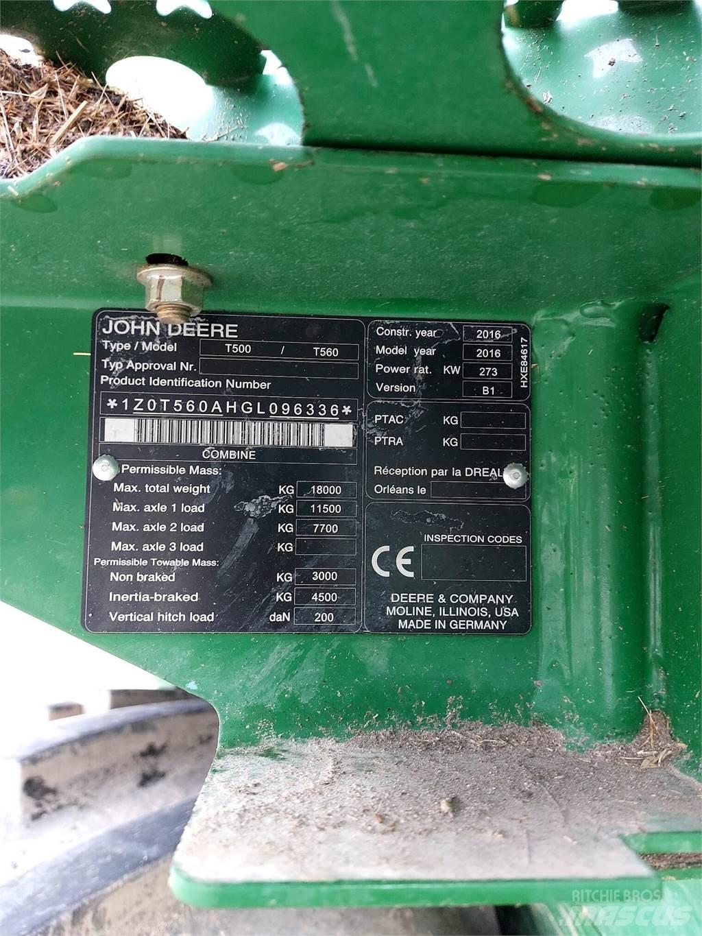 John Deere T560 Kombajny zbożowe