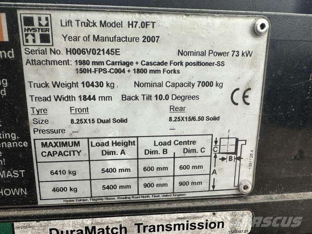 Hyster H7.0FT Wózki LPG