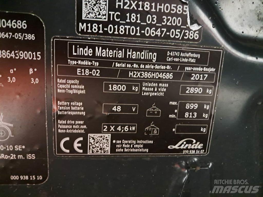 Linde E18-02 Wózki elektryczne