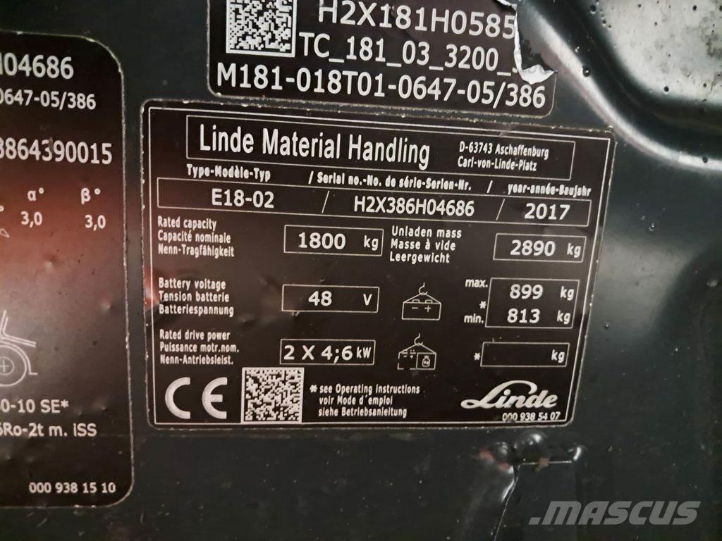 Linde E18-02 Wózki elektryczne